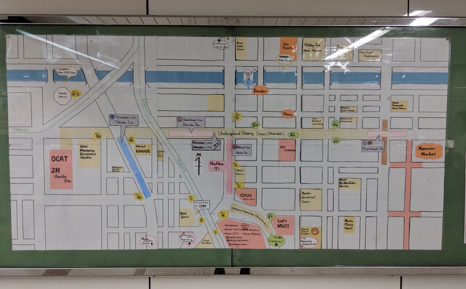 Hand drawn map of the station and local area